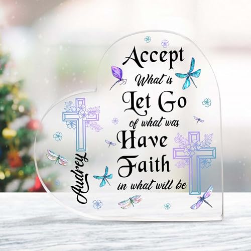 Christian Gifts, Family Religious Gifts for Men Women, Heart-shaped Christian Acrylic Plaque, Christmas Acrylic Plaque, Christian Decorations for Home, Religious Decor, Christian Friend Gifts