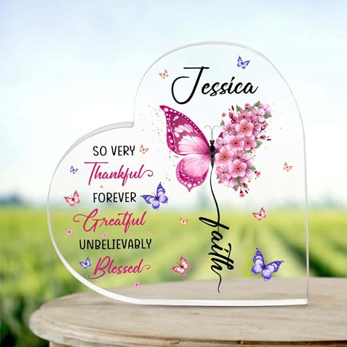 Christian Gifts, Family Religious Gifts for Men Women, Heart-shaped Christian Acrylic Plaque, Christmas Acrylic Plaque, Christian Decorations for Home, Religious Decor, Christian Friend Gifts