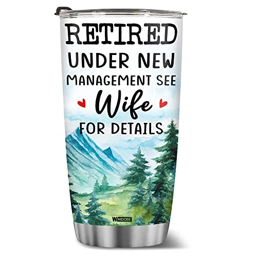 Retired Tumbler Retired Under New Management See Grandkids For Details Tumbler Funny Happy Retirement Gift For Grandma Women From Grandkids On Mothers Day Birthday Anniversary Christmas