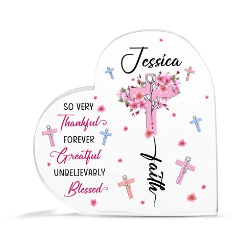Christian Gifts, Family Religious Gifts for Men Women, Heart-shaped Christian Acrylic Plaque, Christmas Acrylic Plaque, Christian Decorations for Home, Religious Decor, Christian Friend Gifts