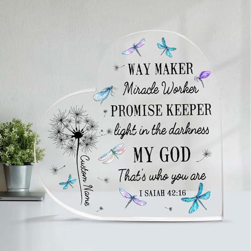 Christian Gifts, Family Religious Gifts for Men Women, Heart-shaped Christian Acrylic Plaque, Christmas Acrylic Plaque, Christian Decorations for Home, Religious Decor, Christian Friend Gifts