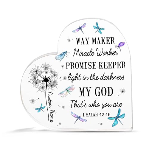 Christian Gifts, Family Religious Gifts for Men Women, Heart-shaped Christian Acrylic Plaque, Christmas Acrylic Plaque, Christian Decorations for Home, Religious Decor, Christian Friend Gifts