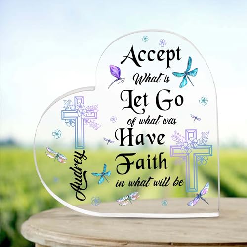 Christian Gifts, Family Religious Gifts for Men Women, Heart-shaped Christian Acrylic Plaque, Christmas Acrylic Plaque, Christian Decorations for Home, Religious Decor, Christian Friend Gifts