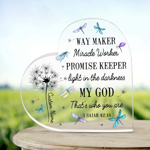 Christian Gifts, Family Religious Gifts for Men Women, Heart-shaped Christian Acrylic Plaque, Christmas Acrylic Plaque, Christian Decorations for Home, Religious Decor, Christian Friend Gifts