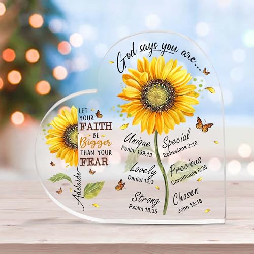 Christian Gifts, Family Religious Gifts for Men Women, Heart-shaped Christian Acrylic Plaque, Christmas Acrylic Plaque, Christian Decorations for Home, Religious Decor, Christian Friend Gifts