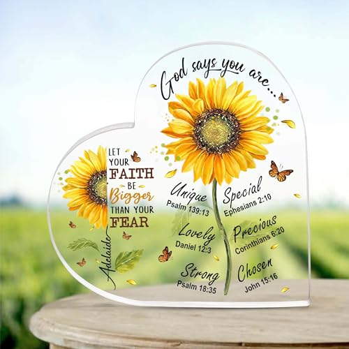 Christian Gifts, Family Religious Gifts for Men Women, Heart-shaped Christian Acrylic Plaque, Christmas Acrylic Plaque, Christian Decorations for Home, Religious Decor, Christian Friend Gifts
