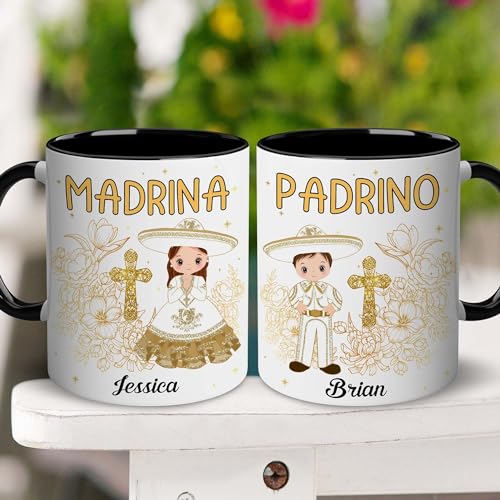 Godparents Proposal Mug Set, Padrino De Bautizo Cup Set, Bautizo Recuerdos Juego De 2 Tazas,God parents Presents Proposal, Quieren Ser Mis Padrinos, Quieres Ser Mi Madrina, Wedding Mug 11OZ