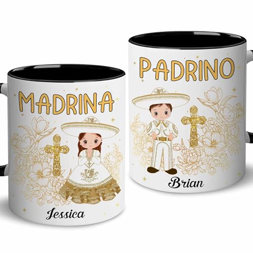 Godparents Proposal Mug Set, Padrino De Bautizo Cup Set, Bautizo Recuerdos Juego De 2 Tazas,God parents Presents Proposal, Quieren Ser Mis Padrinos, Quieres Ser Mi Madrina, Wedding Mug 11OZ