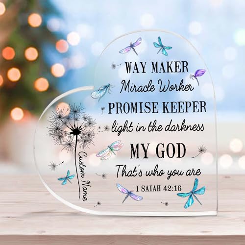 Christian Gifts, Family Religious Gifts for Men Women, Heart-shaped Christian Acrylic Plaque, Christmas Acrylic Plaque, Christian Decorations for Home, Religious Decor, Christian Friend Gifts