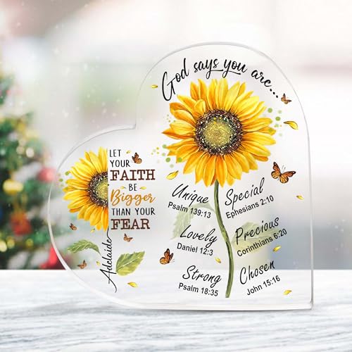 Christian Gifts, Family Religious Gifts for Men Women, Heart-shaped Christian Acrylic Plaque, Christmas Acrylic Plaque, Christian Decorations for Home, Religious Decor, Christian Friend Gifts