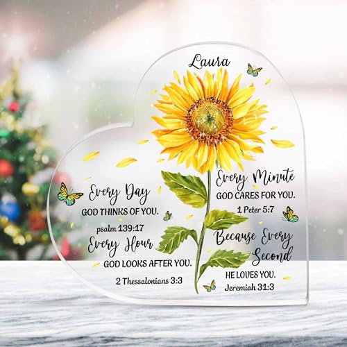 Christian Gifts, Family Religious Gifts for Men Women, Heart-shaped Christian Acrylic Plaque, Christmas Acrylic Plaque, Christian Decorations for Home, Religious Decor, Christian Friend Gifts