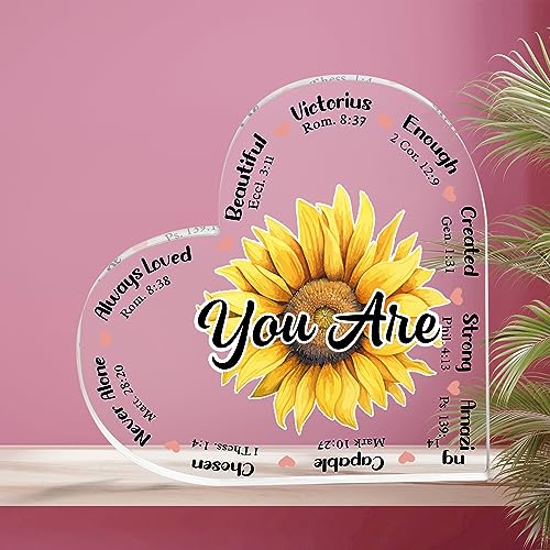 Christian Gifts, Family Religious Gifts for Men Women, Heart-shaped Christian Acrylic Plaque, Christmas Acrylic Plaque, Christian Decorations for Home, Religious Decor, Christian Friend Gifts