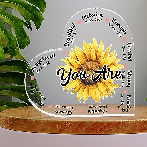Christian Gifts, Family Religious Gifts for Men Women, Heart-shaped Christian Acrylic Plaque, Christmas Acrylic Plaque, Christian Decorations for Home, Religious Decor, Christian Friend Gifts