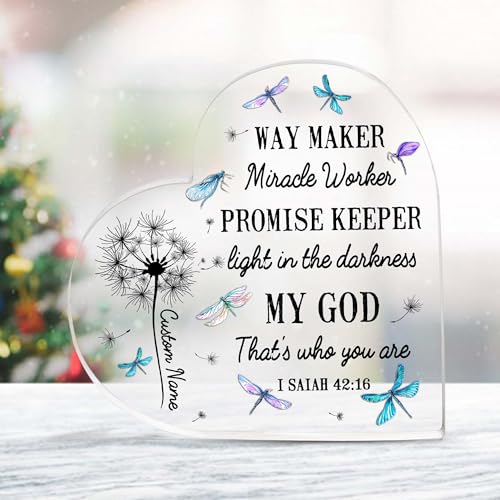 Christian Gifts, Family Religious Gifts for Men Women, Heart-shaped Christian Acrylic Plaque, Christmas Acrylic Plaque, Christian Decorations for Home, Religious Decor, Christian Friend Gifts