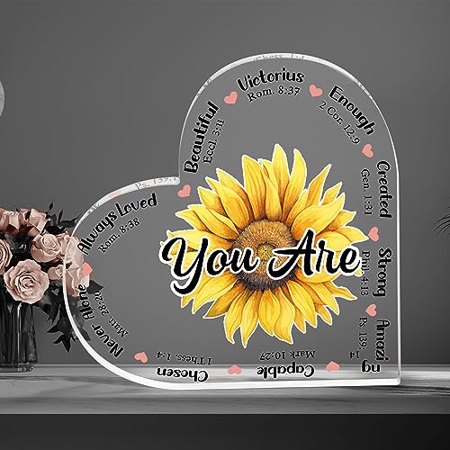 Christian Gifts, Family Religious Gifts for Men Women, Heart-shaped Christian Acrylic Plaque, Christmas Acrylic Plaque, Christian Decorations for Home, Religious Decor, Christian Friend Gifts