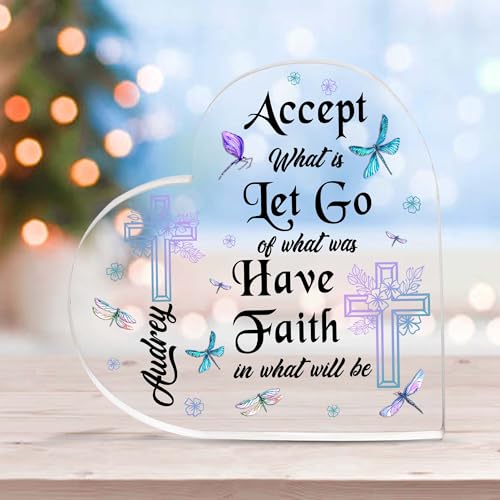 Christian Gifts, Family Religious Gifts for Men Women, Heart-shaped Christian Acrylic Plaque, Christmas Acrylic Plaque, Christian Decorations for Home, Religious Decor, Christian Friend Gifts