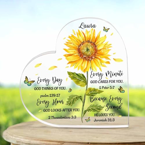 Christian Gifts, Family Religious Gifts for Men Women, Heart-shaped Christian Acrylic Plaque, Christmas Acrylic Plaque, Christian Decorations for Home, Religious Decor, Christian Friend Gifts