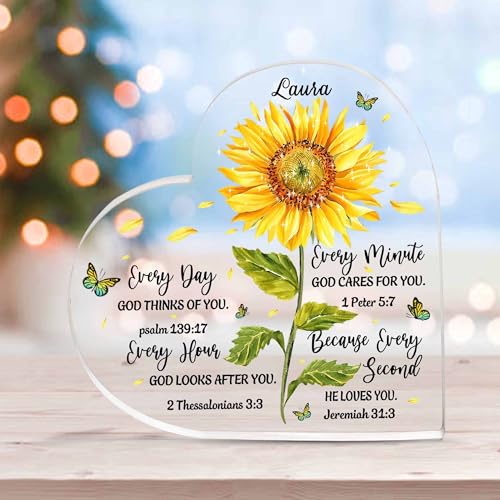 Christian Gifts, Family Religious Gifts for Men Women, Heart-shaped Christian Acrylic Plaque, Christmas Acrylic Plaque, Christian Decorations for Home, Religious Decor, Christian Friend Gifts