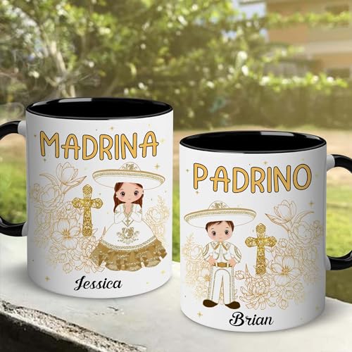 Godparents Proposal Mug Set, Padrino De Bautizo Cup Set, Bautizo Recuerdos Juego De 2 Tazas,God parents Presents Proposal, Quieren Ser Mis Padrinos, Quieres Ser Mi Madrina, Wedding Mug 11OZ
