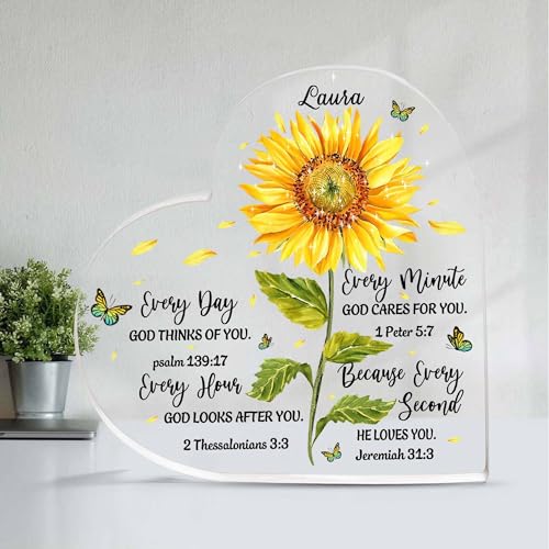 Christian Gifts, Family Religious Gifts for Men Women, Heart-shaped Christian Acrylic Plaque, Christmas Acrylic Plaque, Christian Decorations for Home, Religious Decor, Christian Friend Gifts