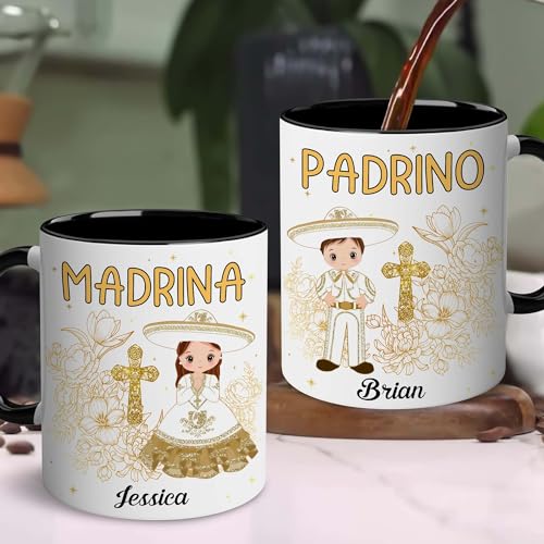 Godparents Proposal Mug Set, Padrino De Bautizo Cup Set, Bautizo Recuerdos Juego De 2 Tazas,God parents Presents Proposal, Quieren Ser Mis Padrinos, Quieres Ser Mi Madrina, Wedding Mug 11OZ