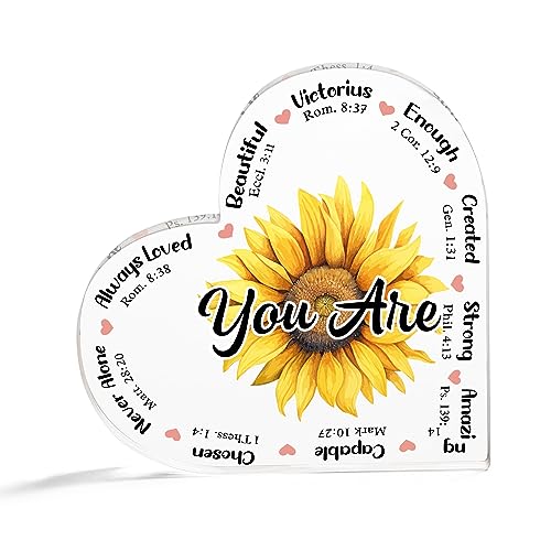 Christian Gifts, Family Religious Gifts for Men Women, Heart-shaped Christian Acrylic Plaque, Christmas Acrylic Plaque, Christian Decorations for Home, Religious Decor, Christian Friend Gifts