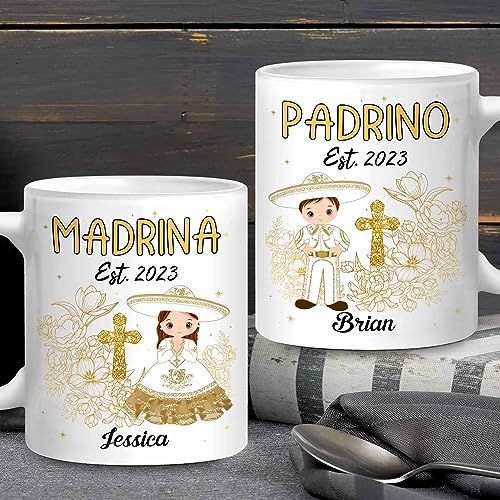 Godparents Proposal Mug Set, Padrino De Bautizo Cup Set, Bautizo Recuerdos Juego De 2 Tazas,God parents Presents Proposal, Quieren Ser Mis Padrinos, Quieres Ser Mi Madrina, Wedding Mug 11OZ