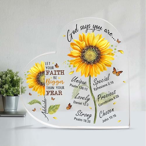 Christian Gifts, Family Religious Gifts for Men Women, Heart-shaped Christian Acrylic Plaque, Christmas Acrylic Plaque, Christian Decorations for Home, Religious Decor, Christian Friend Gifts