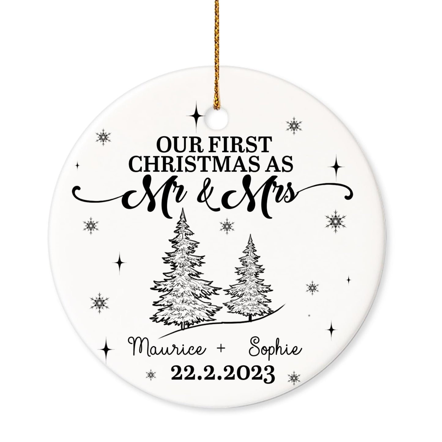 Our First Christmas as Mr. and Mrs. Ornament, Wedding Gifts for Couple Bride and Groom, 1st Christmas Married Ornaments, 2023 Christmas Tree Decoration, Bridal Shower Gift, Newlywed Gift