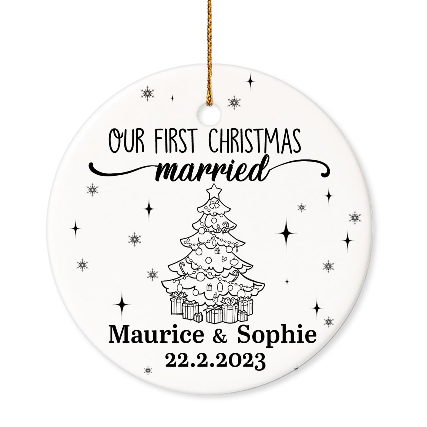Our First Christmas as Mr. and Mrs. Ornament, Wedding Gifts for Couple Bride and Groom, 1st Christmas Married Ornaments, 2023 Christmas Tree Decoration, Bridal Shower Gift, Newlywed Gift
