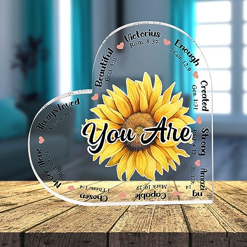 Christian Gifts, Family Religious Gifts for Men Women, Heart-shaped Christian Acrylic Plaque, Christmas Acrylic Plaque, Christian Decorations for Home, Religious Decor, Christian Friend Gifts