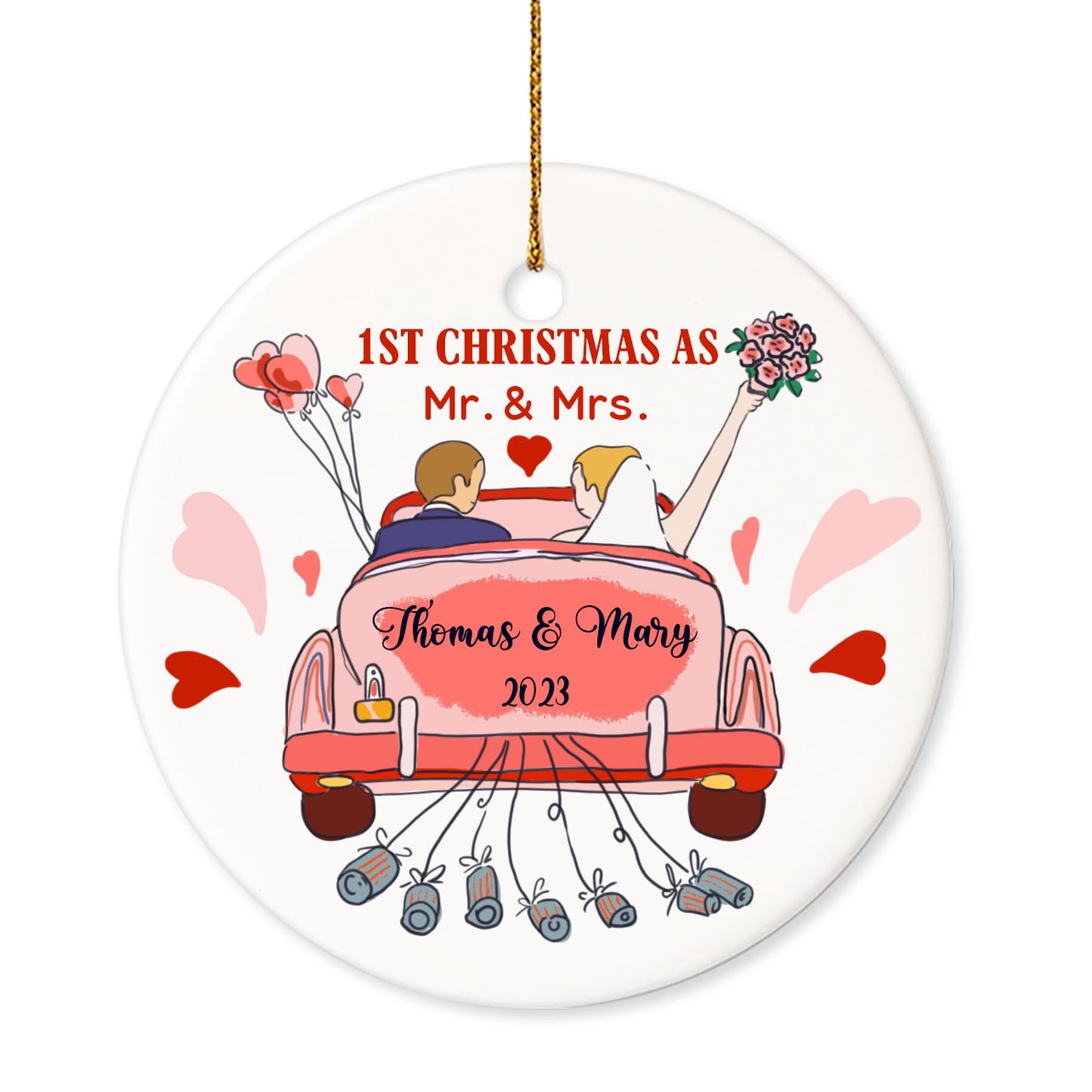 Our First Christmas as Mr. and Mrs. Ornament, Wedding Gifts for Couple Bride and Groom, 1st Christmas Married Ornaments, 2023 Christmas Tree Decoration, Bridal Shower Gift, Newlywed Gift