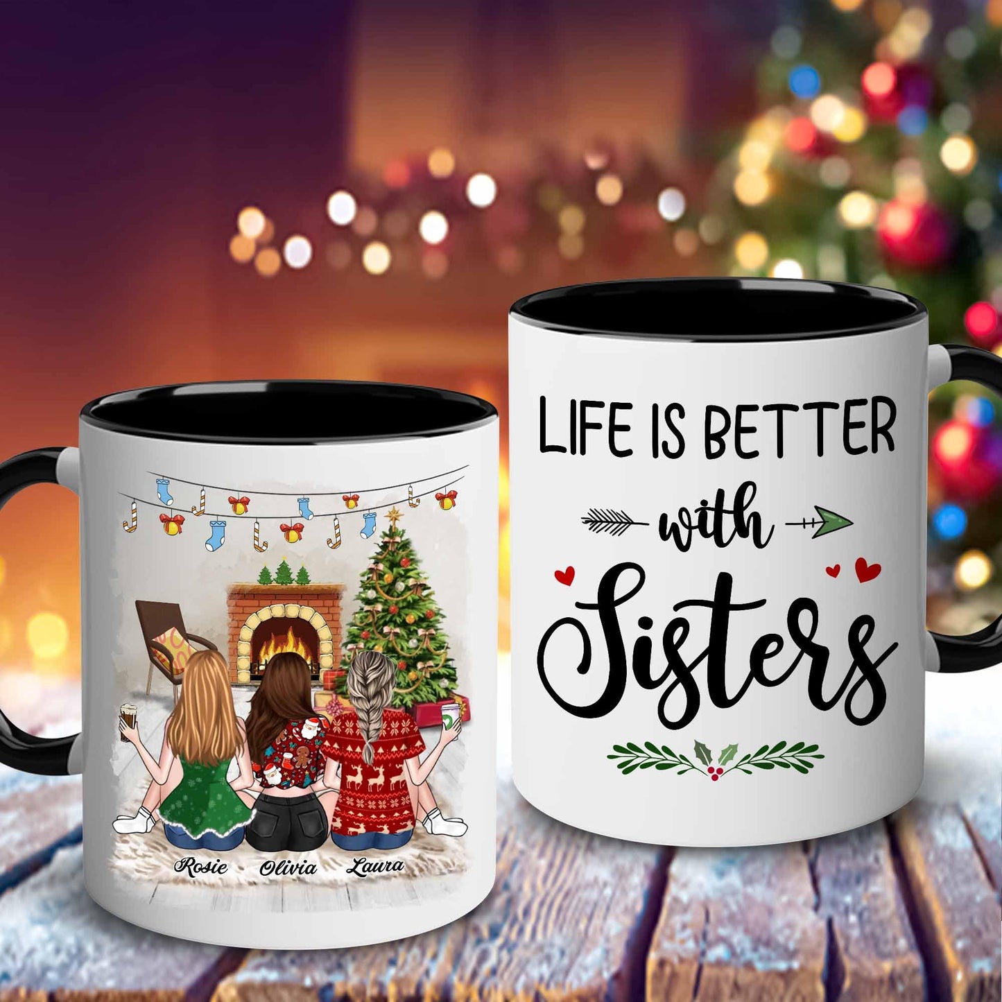 Gift for Sister Mug, Sister Gift for Sister, Best Sister Ever Mug, Sister Birthday Gift Coffee Cup, Side by Side Or Miles Apart Sisters Will Always Be Connected By Heart Women, Mom, Daughter
