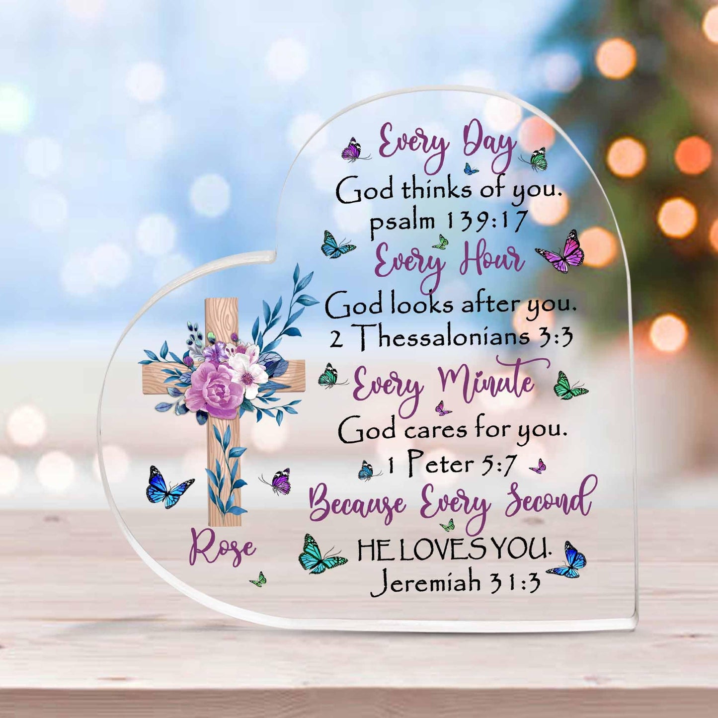 Christian Gifts, Family Religious Gifts for Men Women, Heart-shaped Christian Acrylic Plaque, Christmas Acrylic Plaque, Christian Decorations for Home, Religious Decor, Christian Friend Gifts