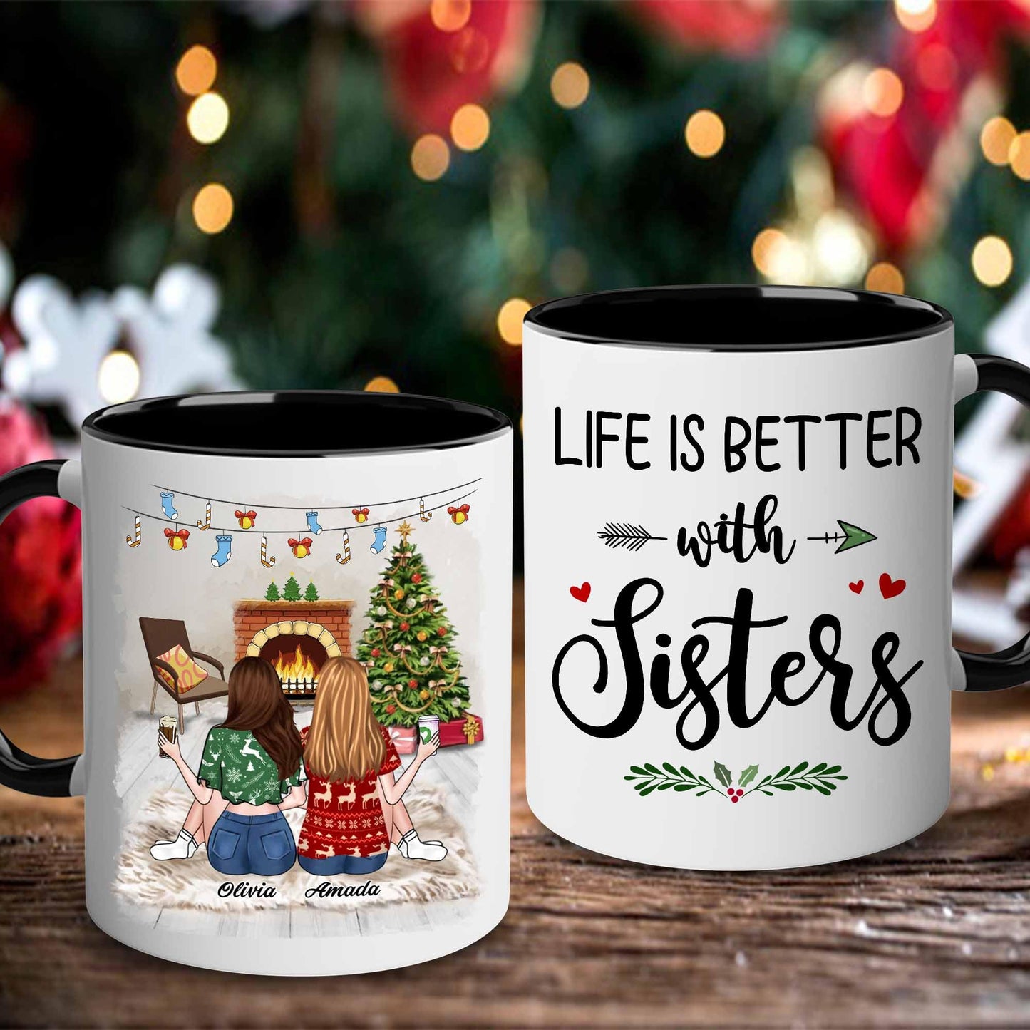 Gift for Sister Mug, Sister Gift for Sister, Best Sister Ever Mug, Sister Birthday Gift Coffee Cup, Side by Side Or Miles Apart Sisters Will Always Be Connected By Heart Women, Mom, Daughter