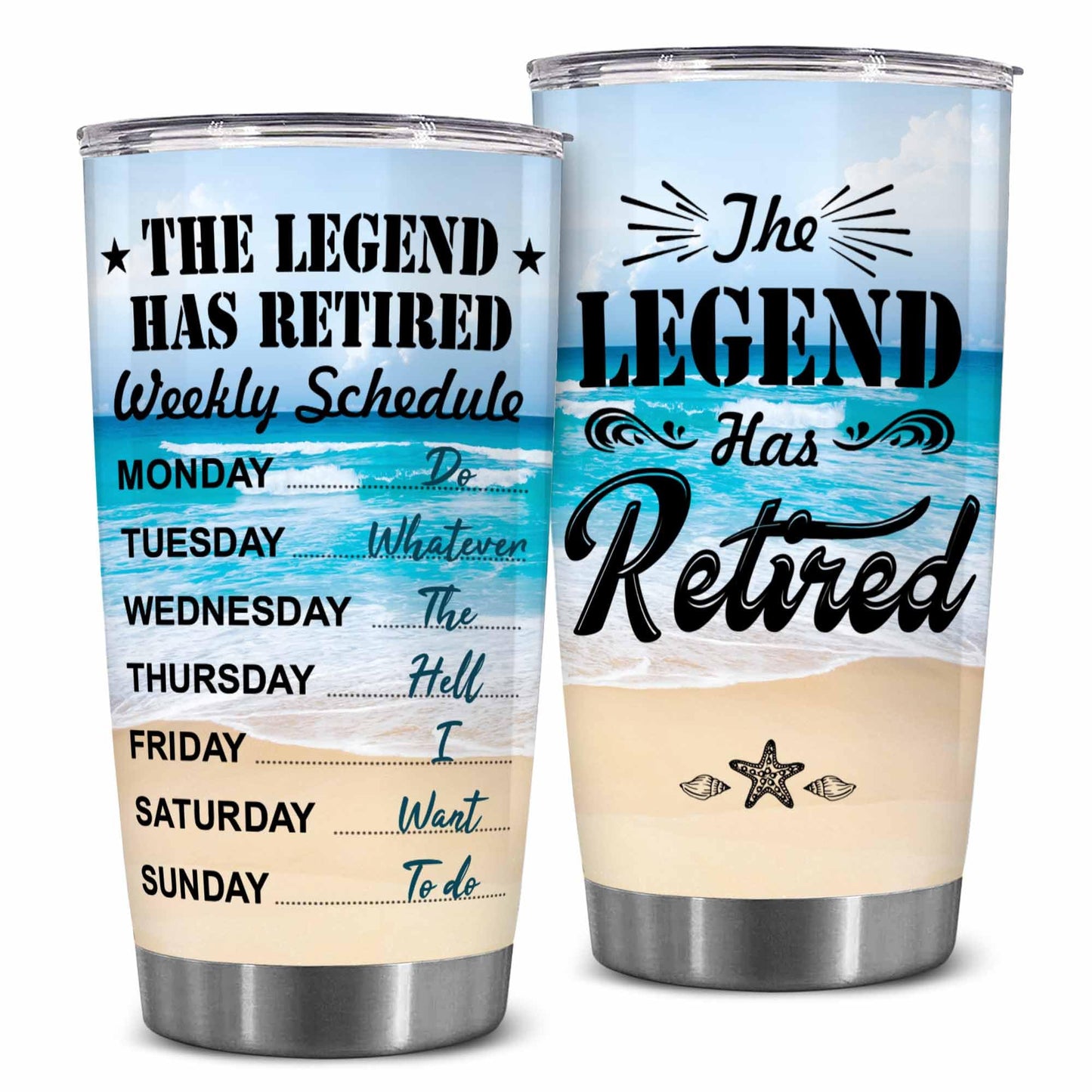 Retirement Gifts - Retirement Tumbler - The legend has retired Tumbler for Women Men Dad Mom Retired Calendar Tumbler Coworkers Idea for Fathers Mothers Day Birthday Christmas 20OZ