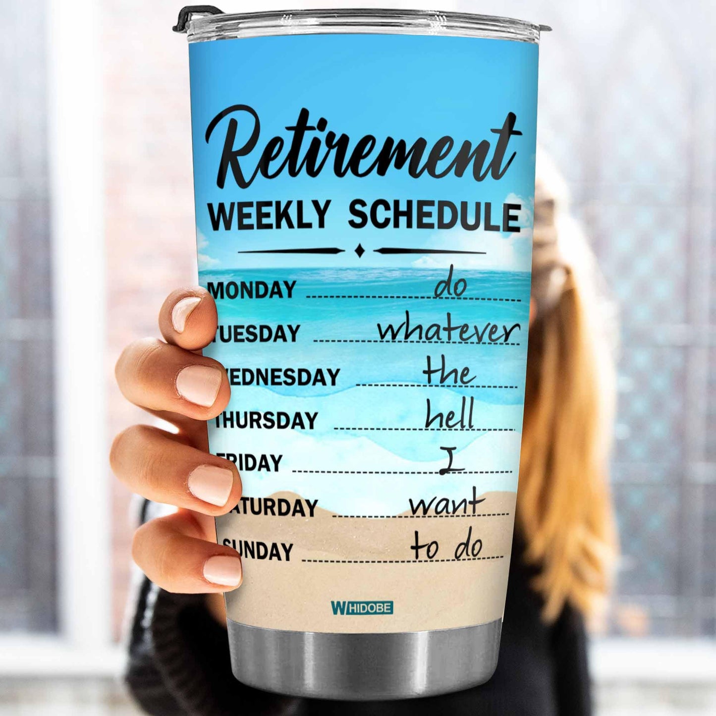 Retirement Gifts - Retirement Weekly Schedule Tumbler for Women, Mom, Grandma, Woman - Retired Calendar Tumbler for Coworkers Family Her, Girl Mothers Day Birthday Christmas 20OZ