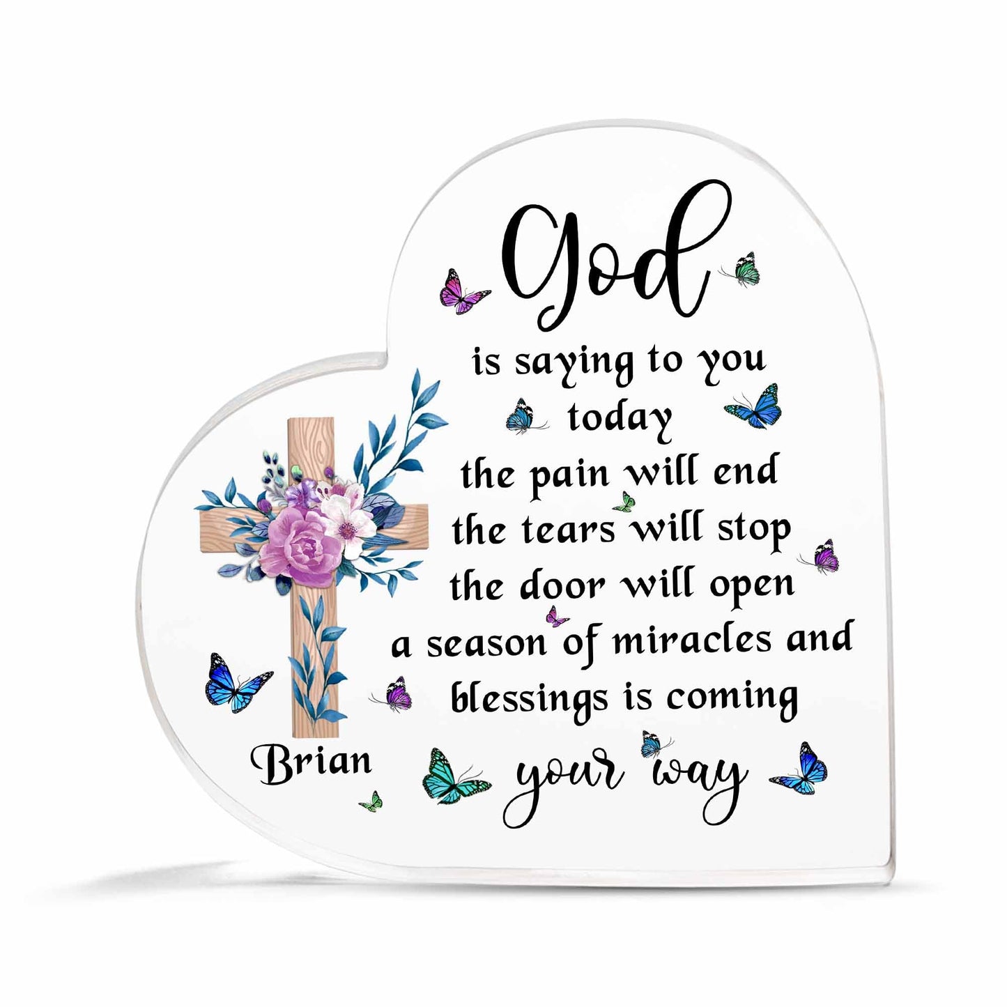 Christian Gifts, Family Religious Gifts for Men Women, Heart-shaped Christian Acrylic Plaque, Christmas Acrylic Plaque, Christian Decorations for Home, Religious Decor, Christian Friend Gifts