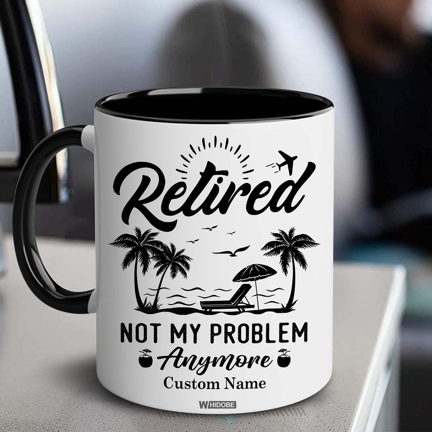 Funny Retirement Gift Mug Retired Not My Problem Any More Mug for Women Men Dad Mom Retired Calendar Mug Coworkers Office Family Idea for Her Nurse Mothers Day Birthday Anniversary Christmas