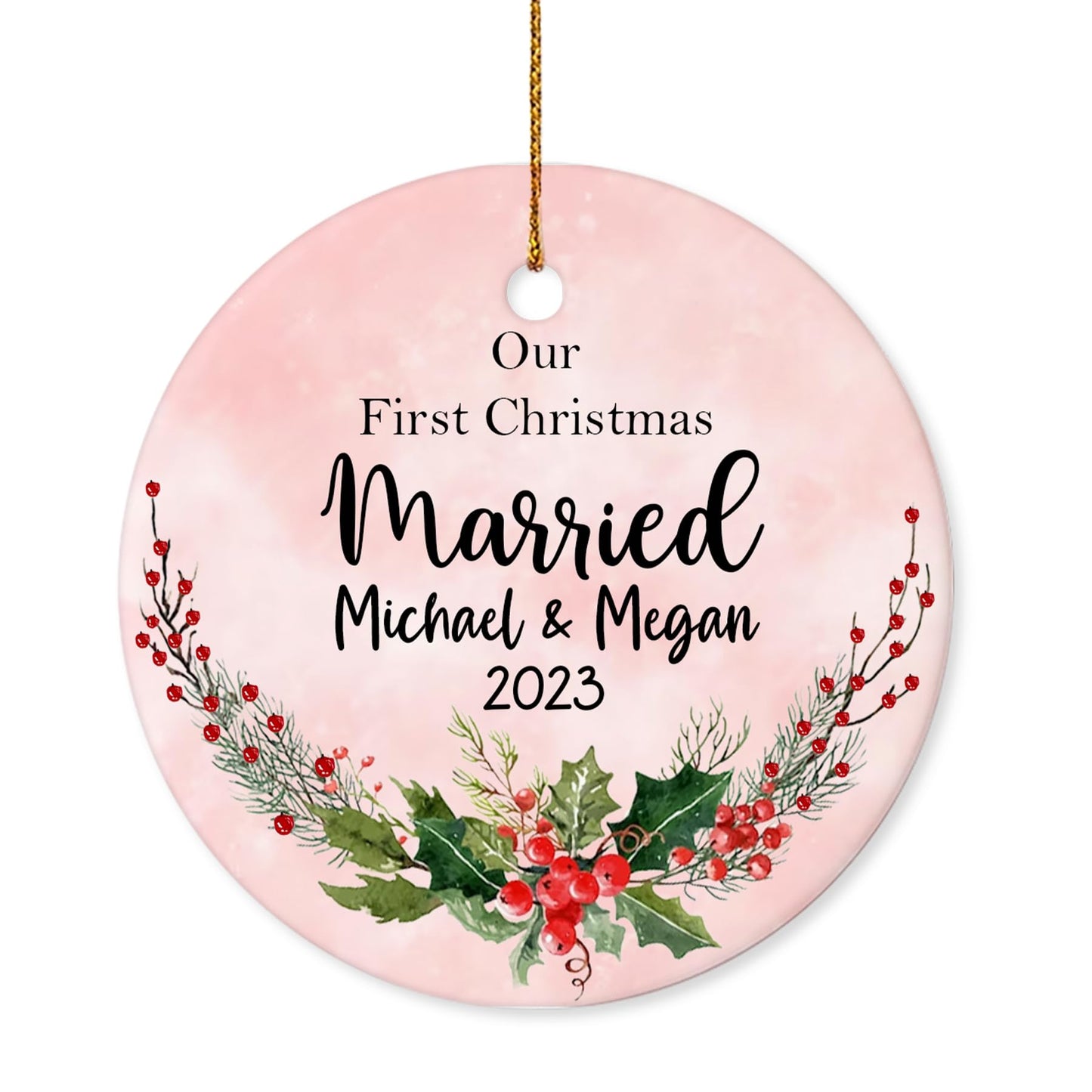 Our First Christmas as Mr. and Mrs. Ornament, Wedding Gifts for Couple Bride and Groom, 1st Christmas Married Ornaments, 2023 Christmas Tree Decoration, Bridal Shower Gift, Newlywed Gift