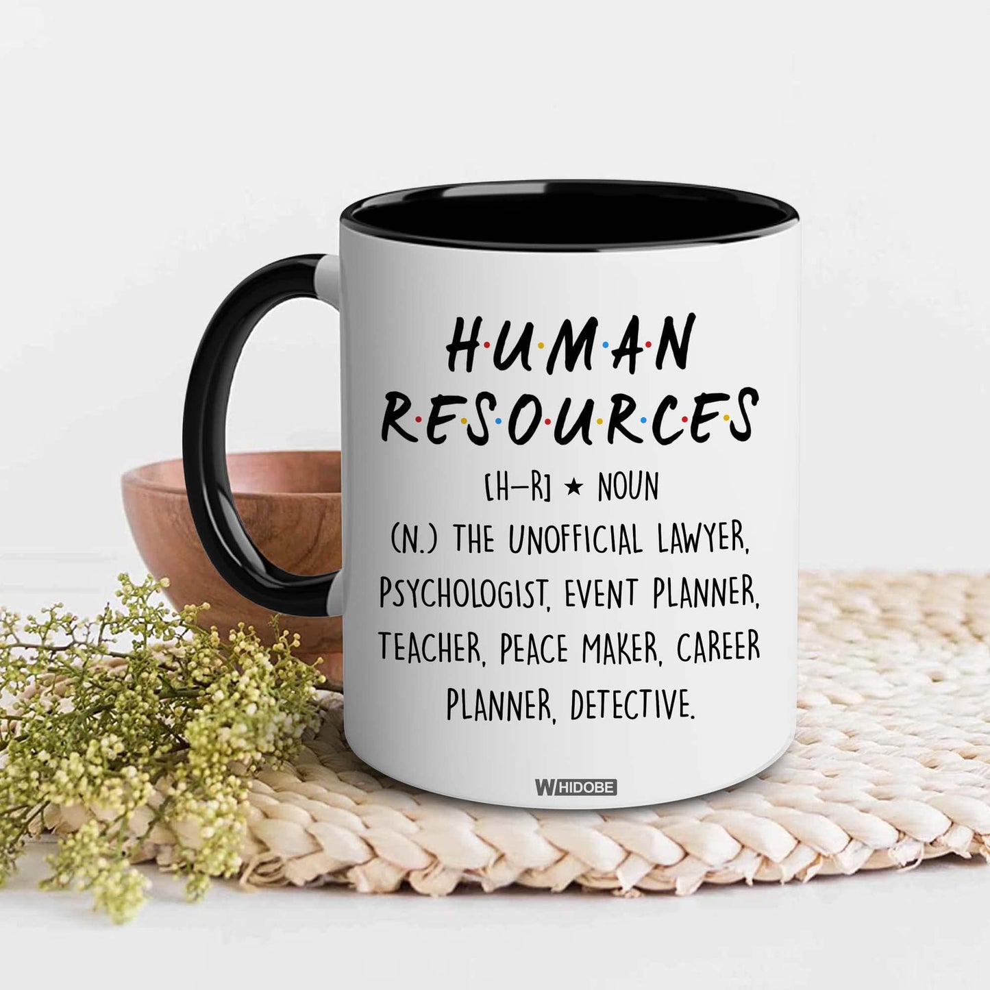 Human Resources Gifts for Women, Men, Dad, Mom, HR Mug, Funny HR Gifts for Women, Human Resources Office Decor, HR Gifts for Coworkers, Gift for HR Accent Black Mug, Mothers Fathers Day