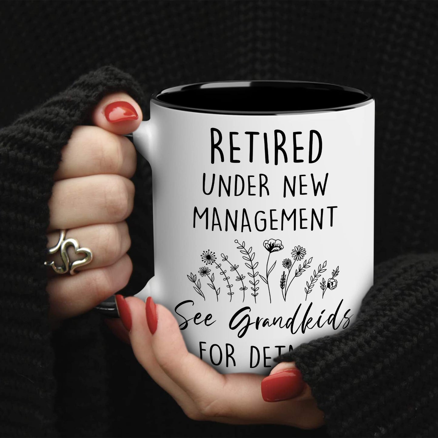 Retirement Gifts for Women, Retirement Gifts for Grandma, Woman, Mom, Coworker, Retired Mug Retired Under New Management See Grandkids For Details Mug For Mothers Day Birthday Christmas 11OZ