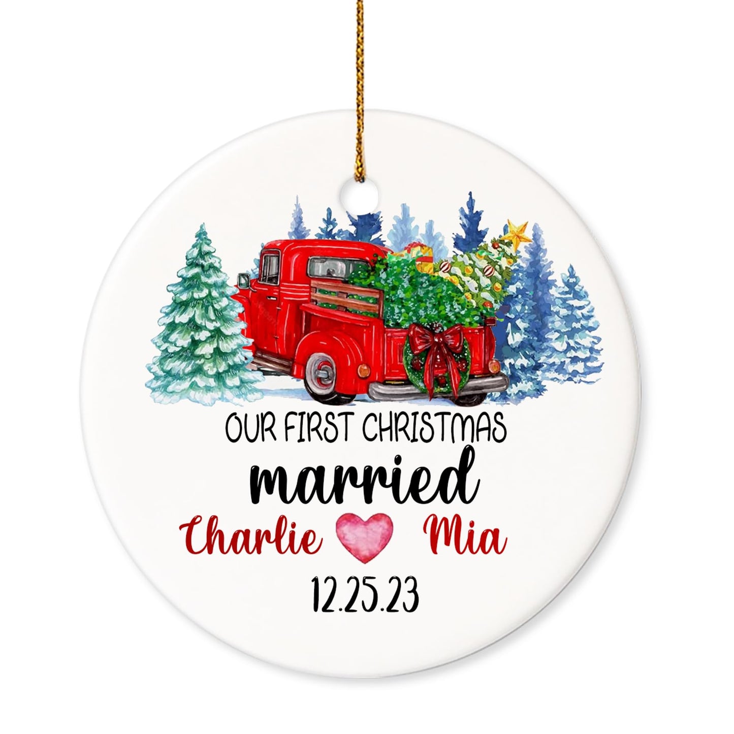 Our First Christmas as Mr. and Mrs. Ornament, Wedding Gifts for Couple Bride and Groom, 1st Christmas Married Ornaments, 2023 Christmas Tree Decoration, Bridal Shower Gift, Newlywed Gift