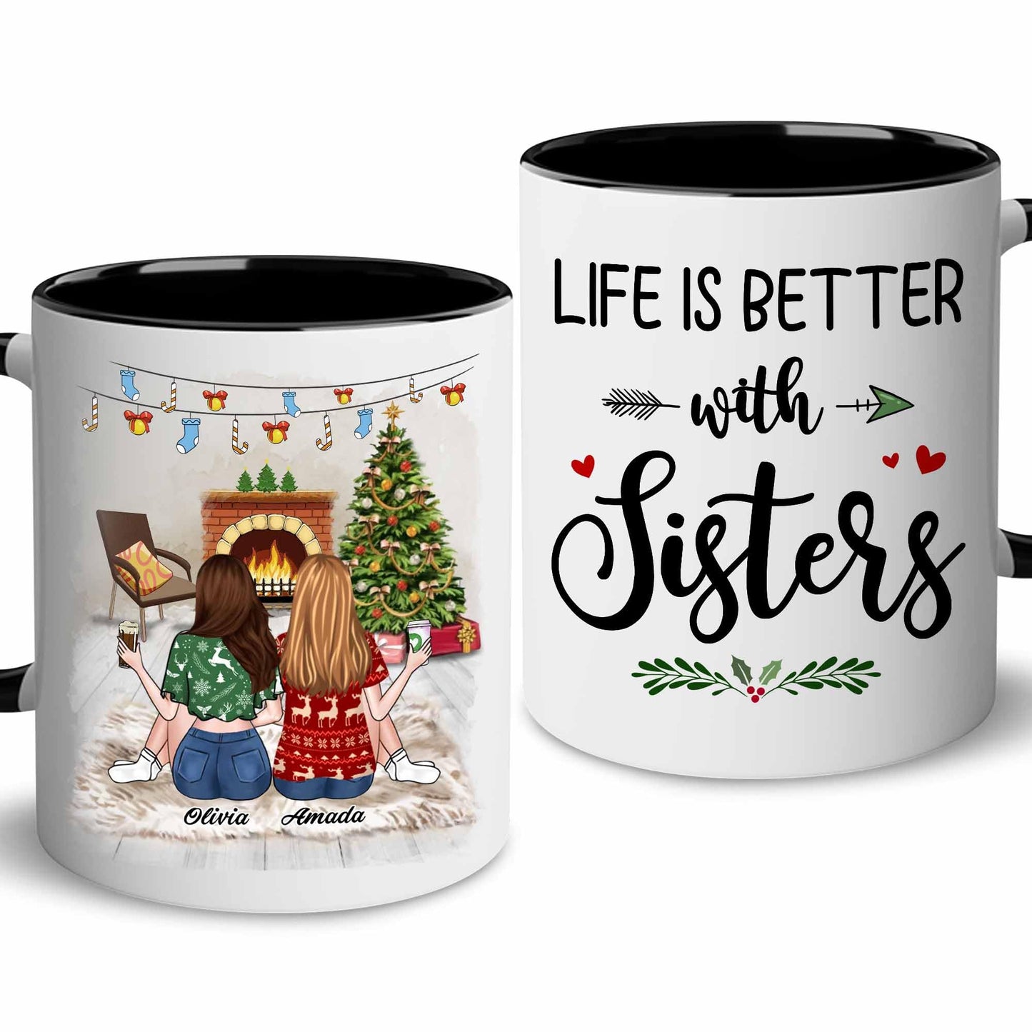 Gift for Sister Mug, Sister Gift for Sister, Best Sister Ever Mug, Sister Birthday Gift Coffee Cup, Side by Side Or Miles Apart Sisters Will Always Be Connected By Heart Women, Mom, Daughter