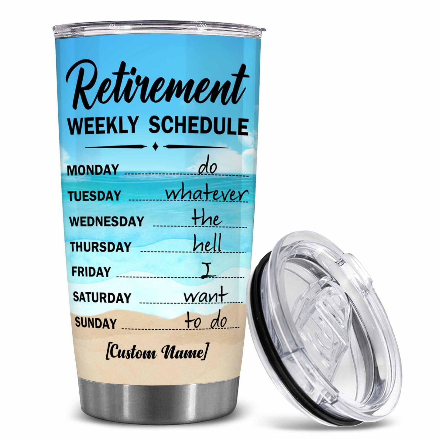 Retirement Gifts - Retirement Weekly Schedule Tumbler for Women, Mom, Grandma, Woman - Retired Calendar Tumbler for Coworkers Family Her, Girl Mothers Day Birthday Christmas 20OZ