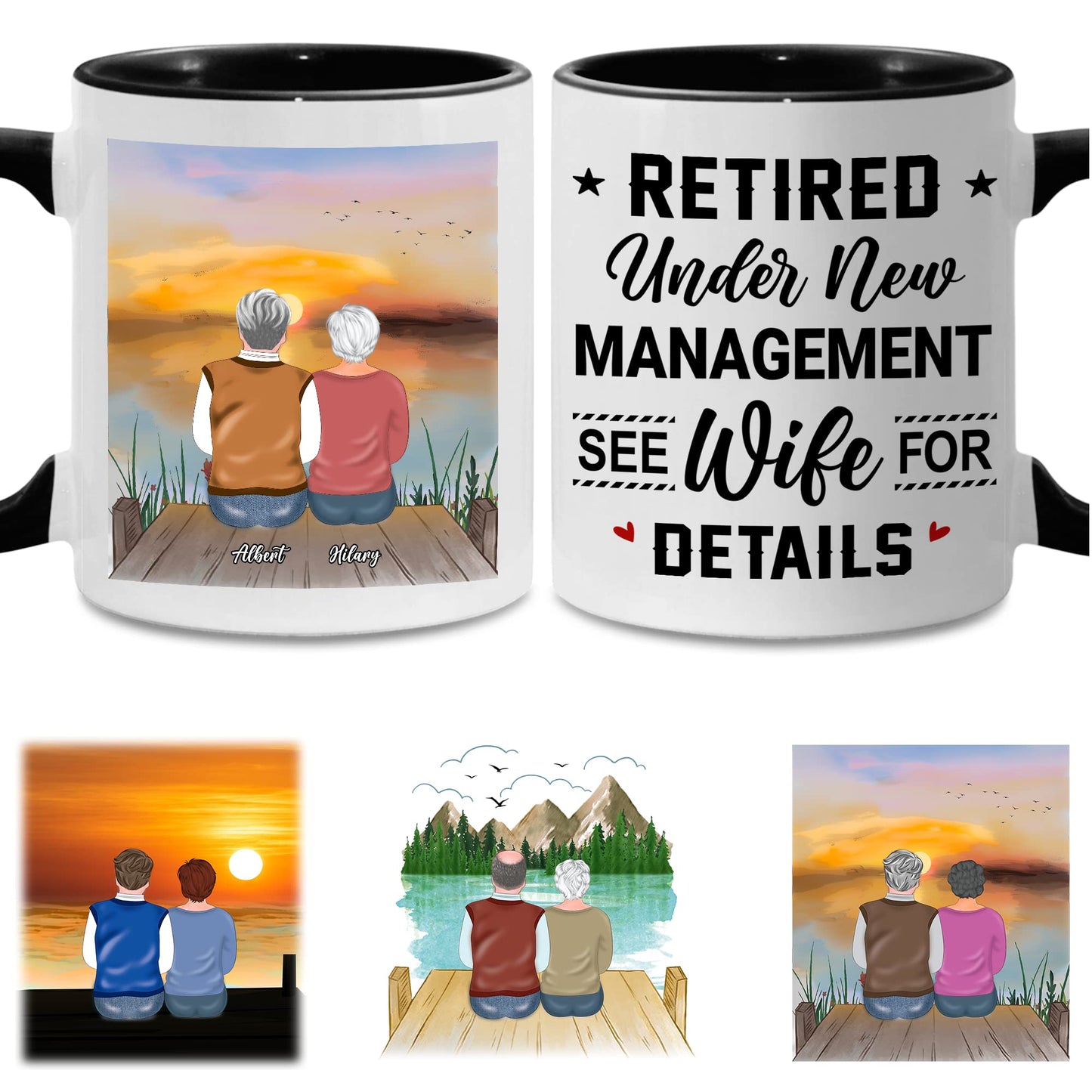 Retirement Mug, Retired Under New Management See Wife For Details Mug, Quitter, Retirement Gifts, Retired Gifts, Husband, Dad, Boyfriend, Men, Women, Woman Christmas Fathers day, Boss