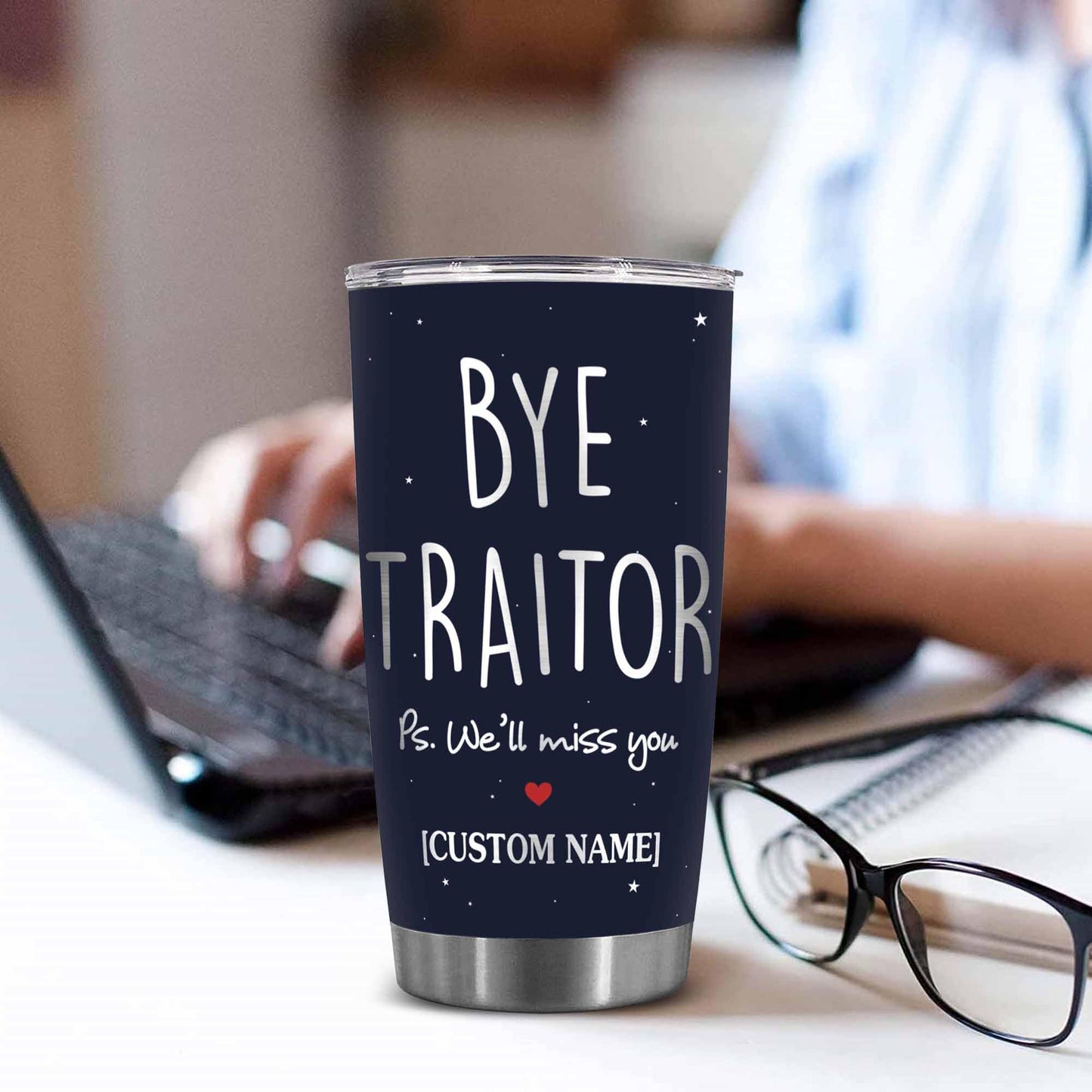 Stainless Steel 20.0 oz Tumbler, Vacuum Insulated Retirement New Job Goodbye Workplace Office Boss, BPA Free