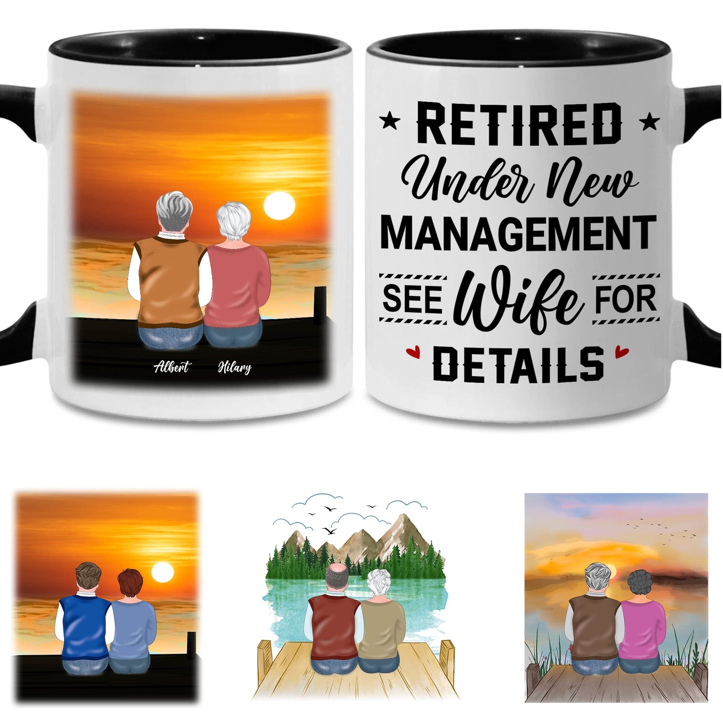 Retirement Mug, Retired Under New Management See Wife For Details Mug, Quitter, Retirement Gifts, Retired Gifts, Husband, Dad, Boyfriend, Men, Women, Woman Christmas Fathers day, Boss