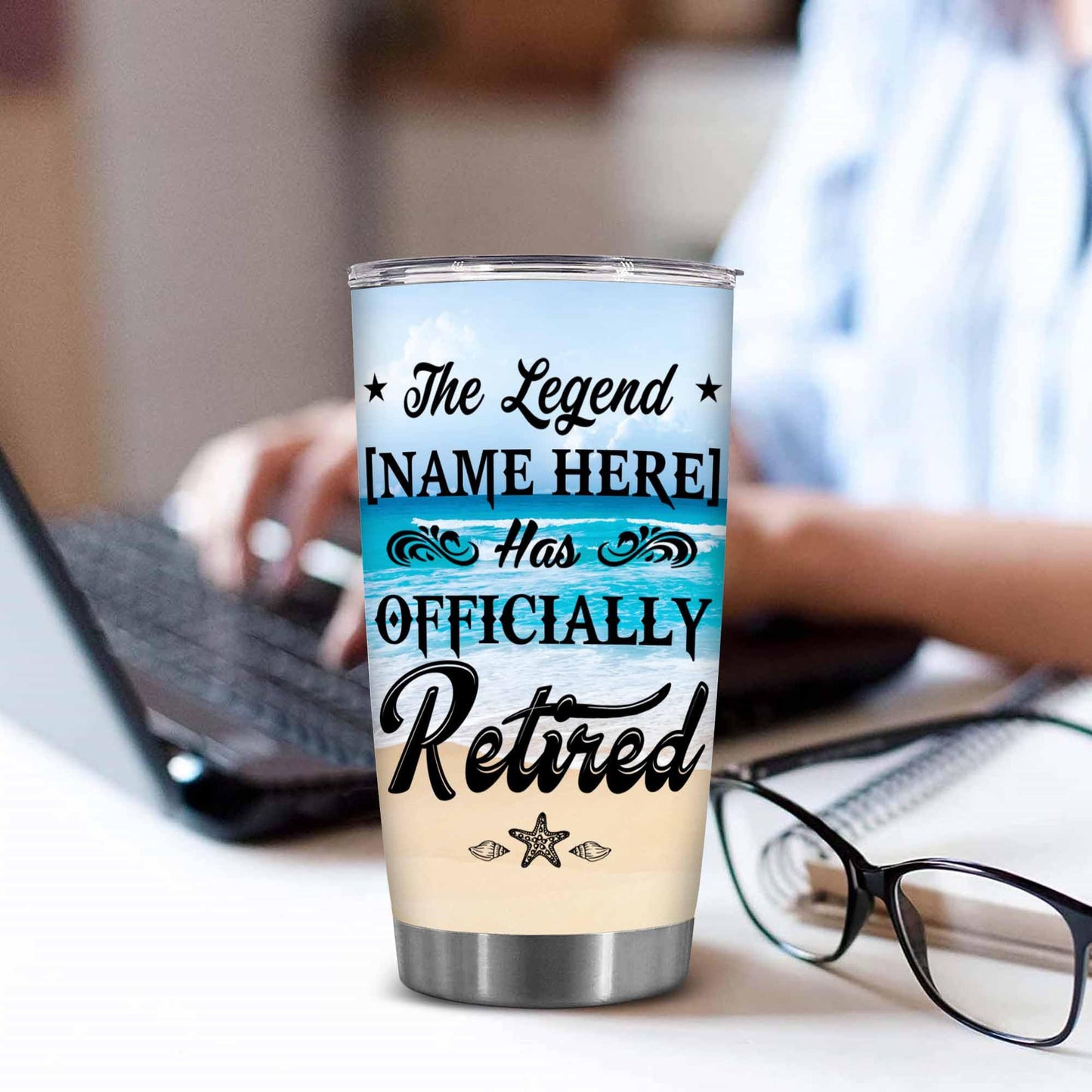 Retirement Gifts - Retirement Tumbler - The legend has retired Tumbler for Women Men Dad Mom Retired Calendar Tumbler Coworkers Idea for Fathers Mothers Day Birthday Christmas 20OZ