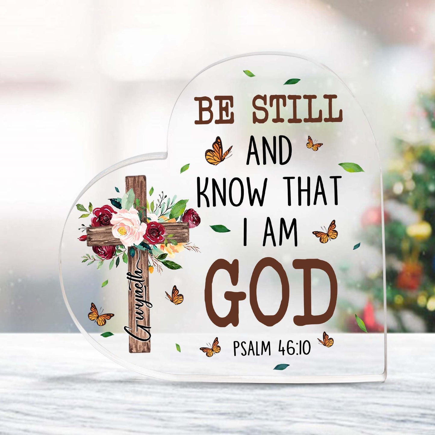 Christian Gifts, Family Religious Gifts for Men Women, Heart-shaped Christian Acrylic Plaque, Christmas Acrylic Plaque, Christian Decorations for Home, Religious Decor, Christian Friend Gifts